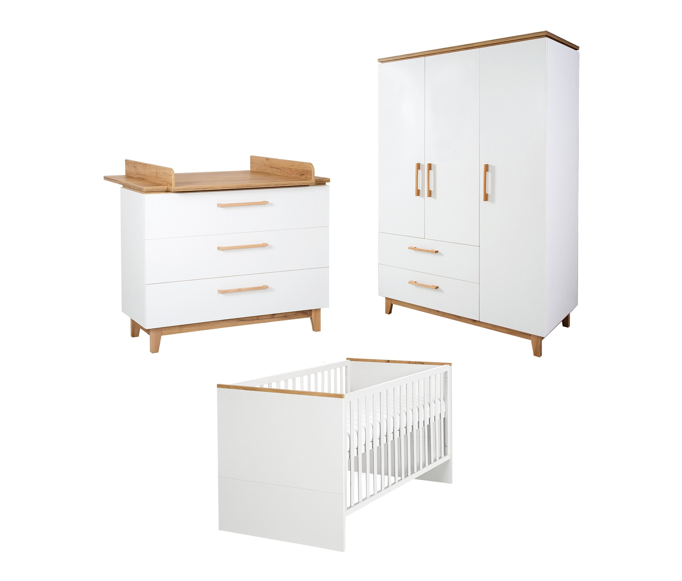 roba »Finn« Kinderzimmerset mit Bett - 76x144x82,5cm - weiß -