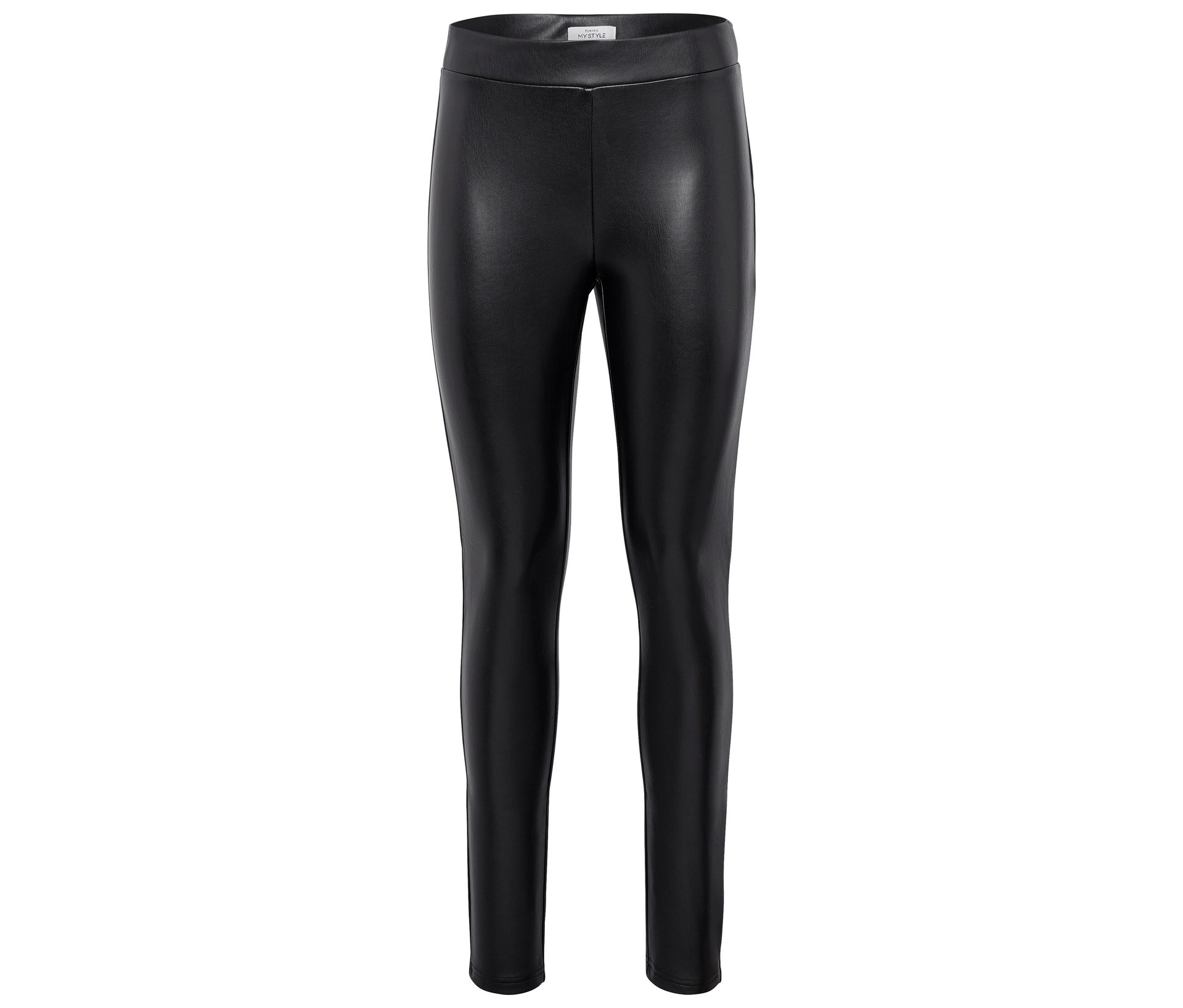 Leggings in Lederoptik - Damen - Gr. L - schwarz - schwarz