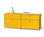 Gelbes Sideboard Metall »CN3« mit 2 Klappenfächern und 2 Schubladen.