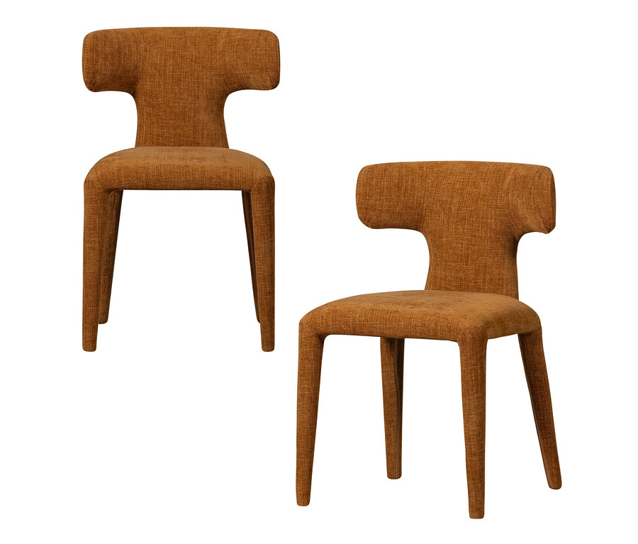 Zwei BePureHome Stühle »Permit« im 2er-Set, Zimtfarben, vor einem weißen Hintergrund.