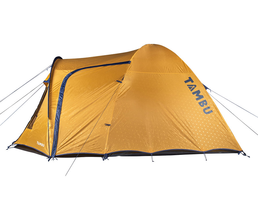 Gelbes Tambu »SETU 5« 5-Personen-Kuppelzelt.