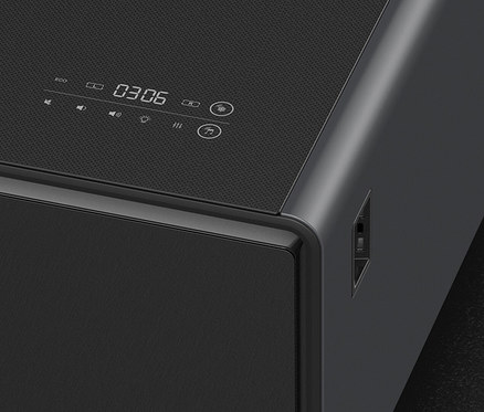 Nahaufnahme eines schwarzen Caso Sound & Cool Geräts mit digitaler Anzeige.