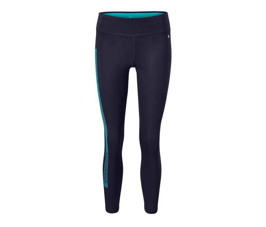 Eine dunkelblaue 7/8-Sporttight.