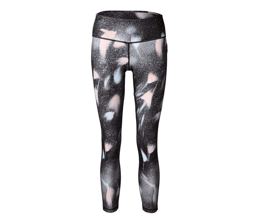 Schwarze 7/8-Tight mit Alloverprint.