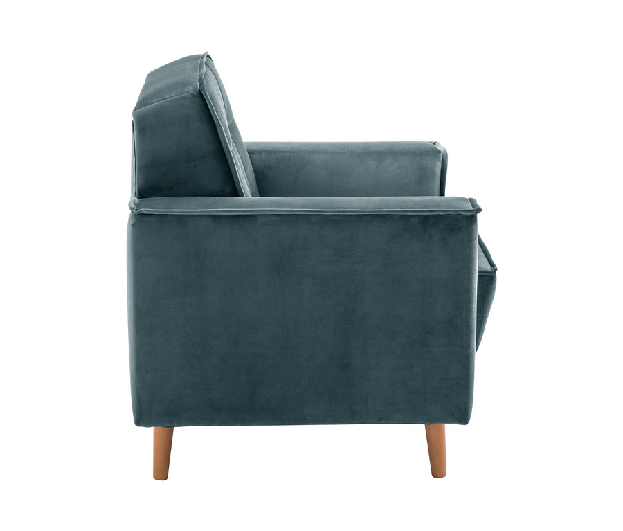 Seitenansicht des azurblauen Max Winzer® Sessels »Jolene«.