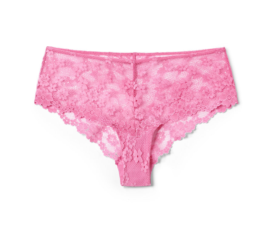 Pinke Spitzen-Panty.