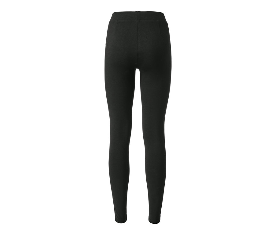 Rückansicht von Jeggings in Lederoptik.