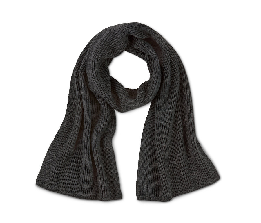 Anthrazit melierter Strickschal.