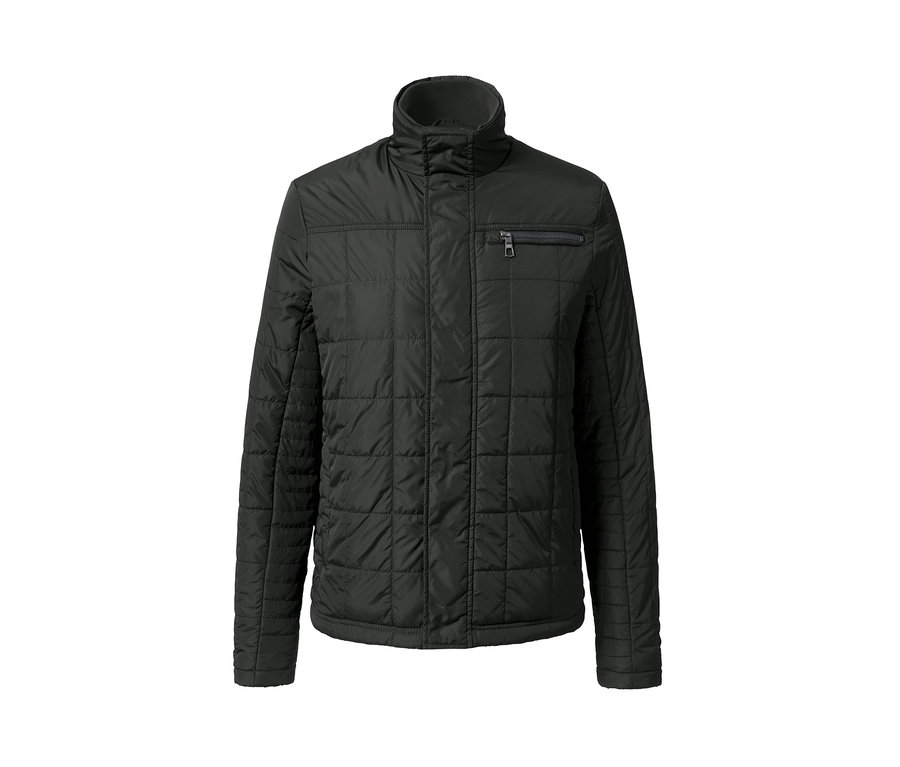 Olivgrüne Steppjacke.