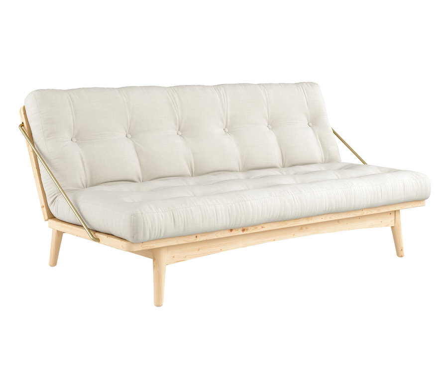Beiges Karup Design-Schlafsofa »FOLK« mit Holzrahmen.