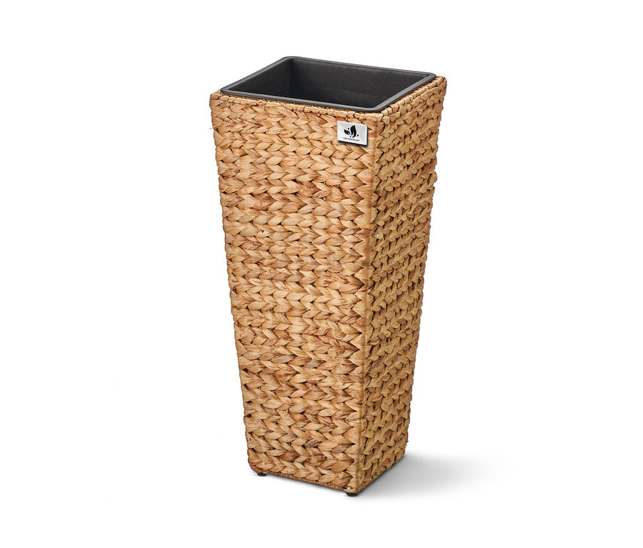Beige Pflanzsäule, ca. 28 x 60 x 28 cm.