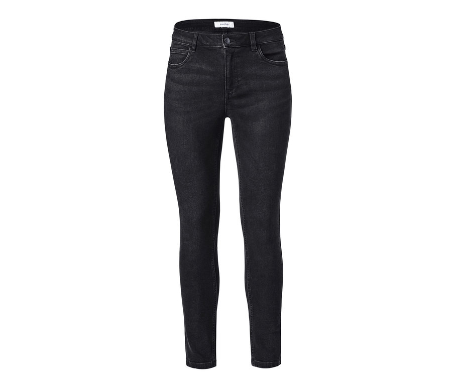 Schwarze Skinny-Jeans.