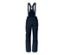 Blaue Skihose mit Hosenträgern.