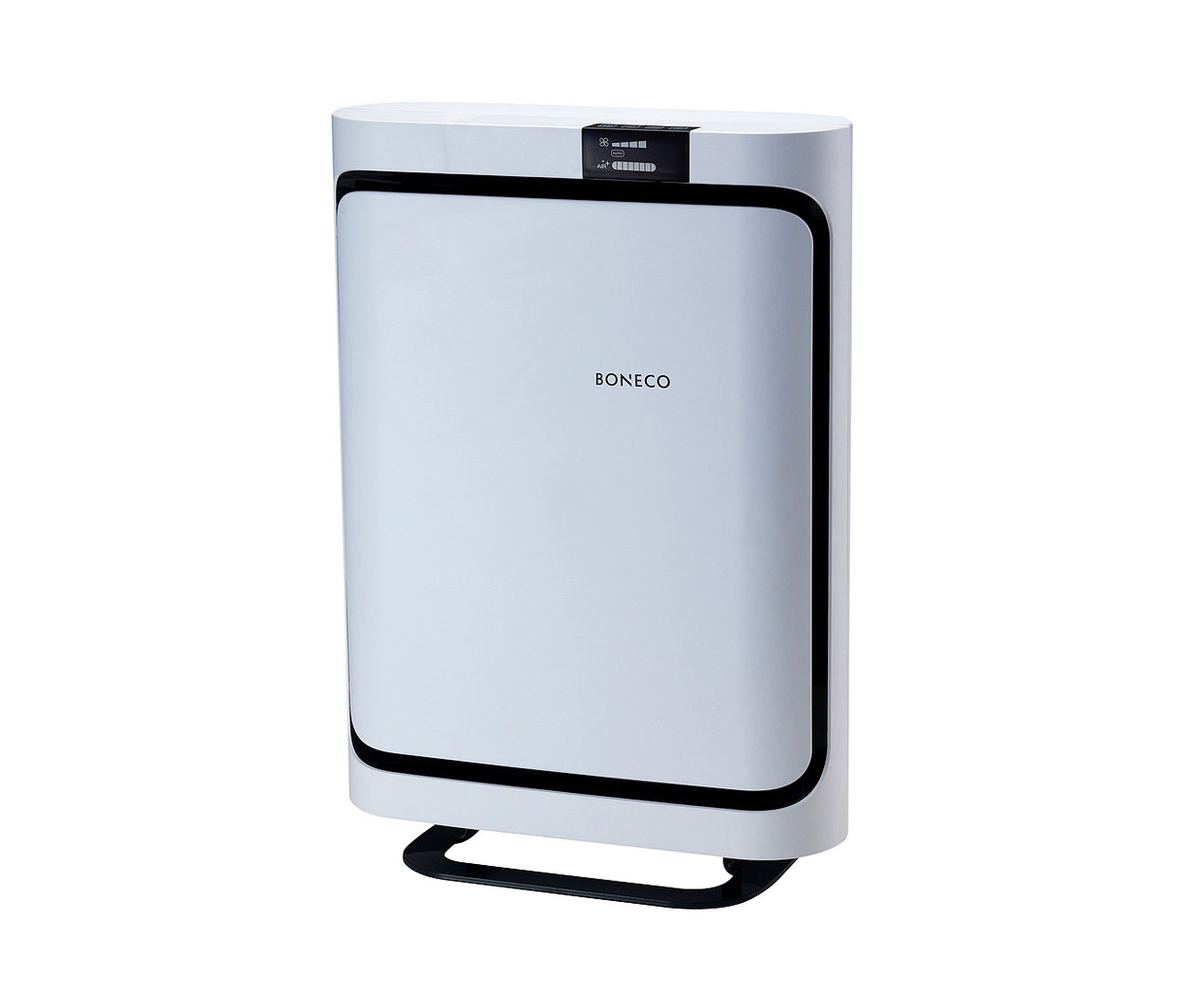 Weißer Boneco-Luftreiniger P500 mit schwarzen Details.