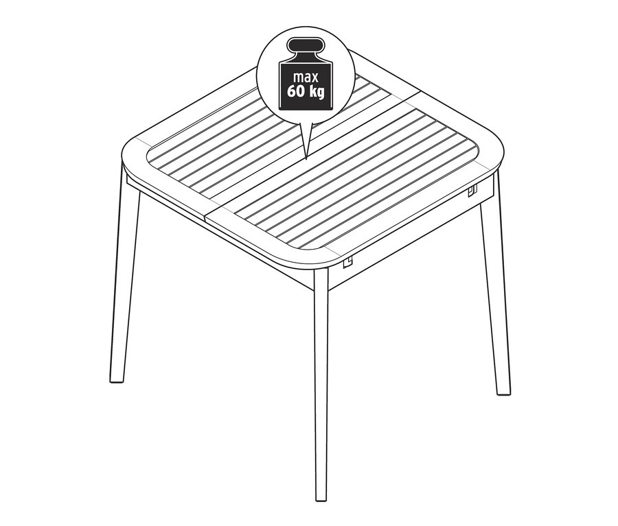 Zeichnung von Dining Set »Lenja« 5-teilig mit Ausziehtisch.