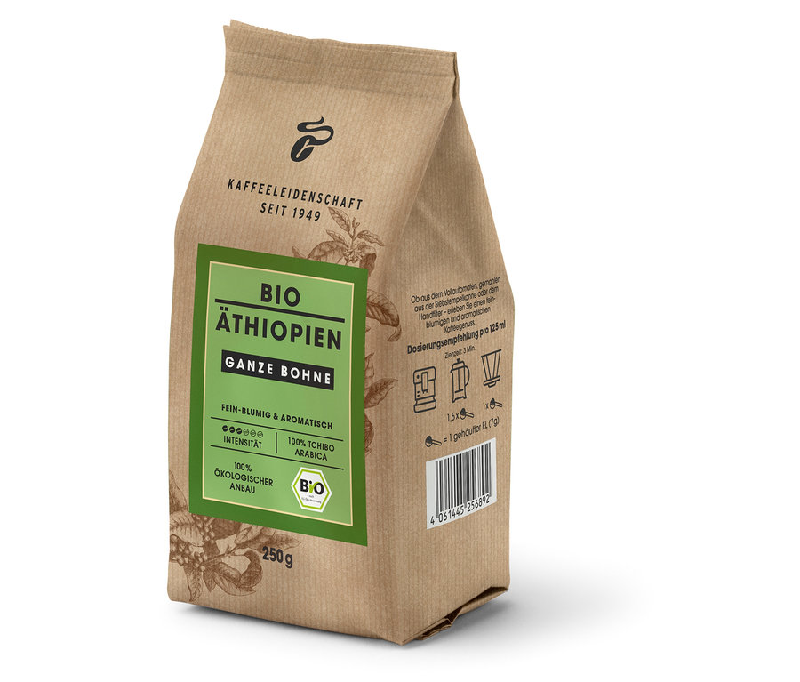 Packung Bio Äthiopien - 2x 250 g Ganze Bohne.