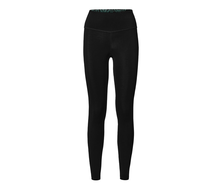 Schwarze Wende-Sporttight mit elastischem Bund.