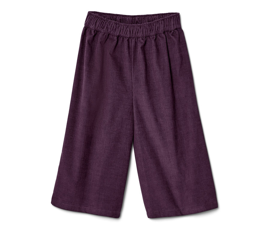 Violette Kinder-Culotte mit elastischem Bund.