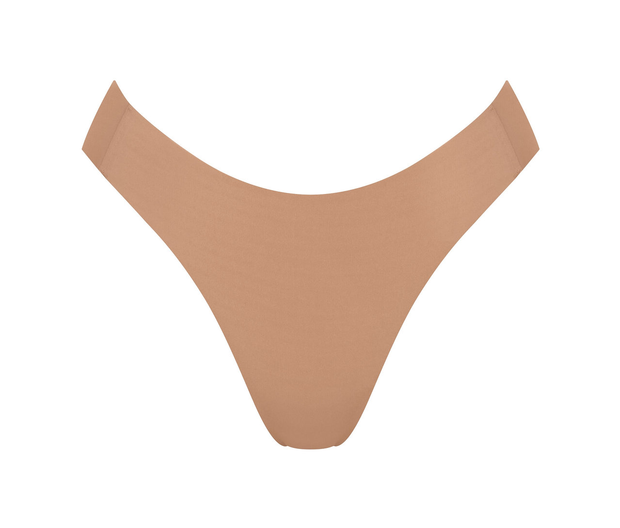 Nahaufnahme einer einzelnen, braunen sloggi ZERO Feel 2.0 High leg Unterhose vor weißem Hintergrund.