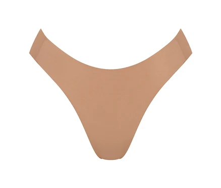 Nahaufnahme einer einzelnen, braunen sloggi ZERO Feel 2.0 High leg Unterhose vor weißem Hintergrund.