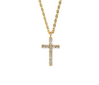 Goldkette mit Kreuz-Anhänger.