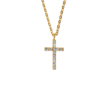 Goldkette mit Kreuz-Anhänger.