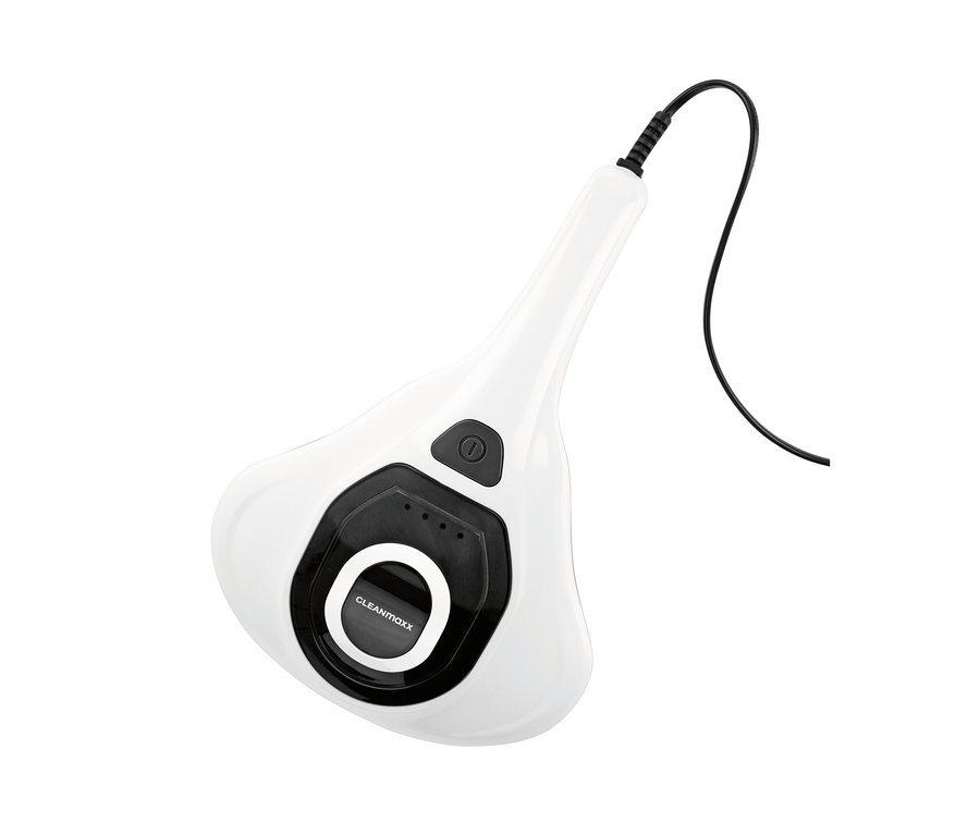 Detailaufnahme eines weißen Milben-Handstaubsaugers.