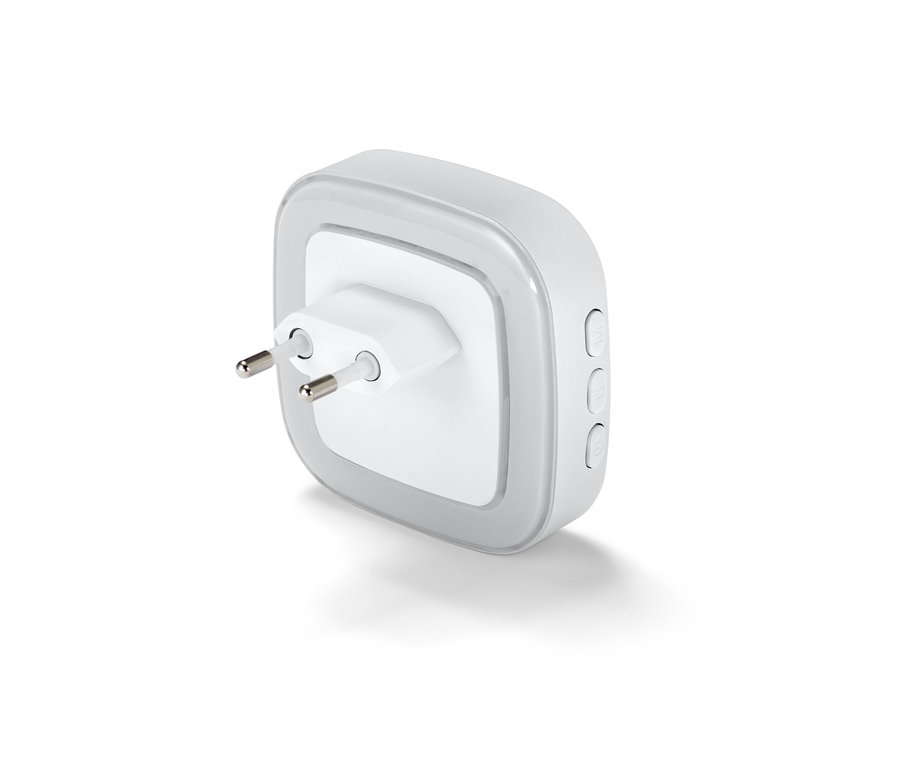 Weißes Steckdosen-LED-Nachtlicht.