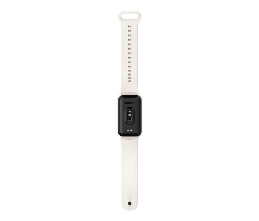 Cremefarbener Amazfit Band 7 Aktivitätstracker.