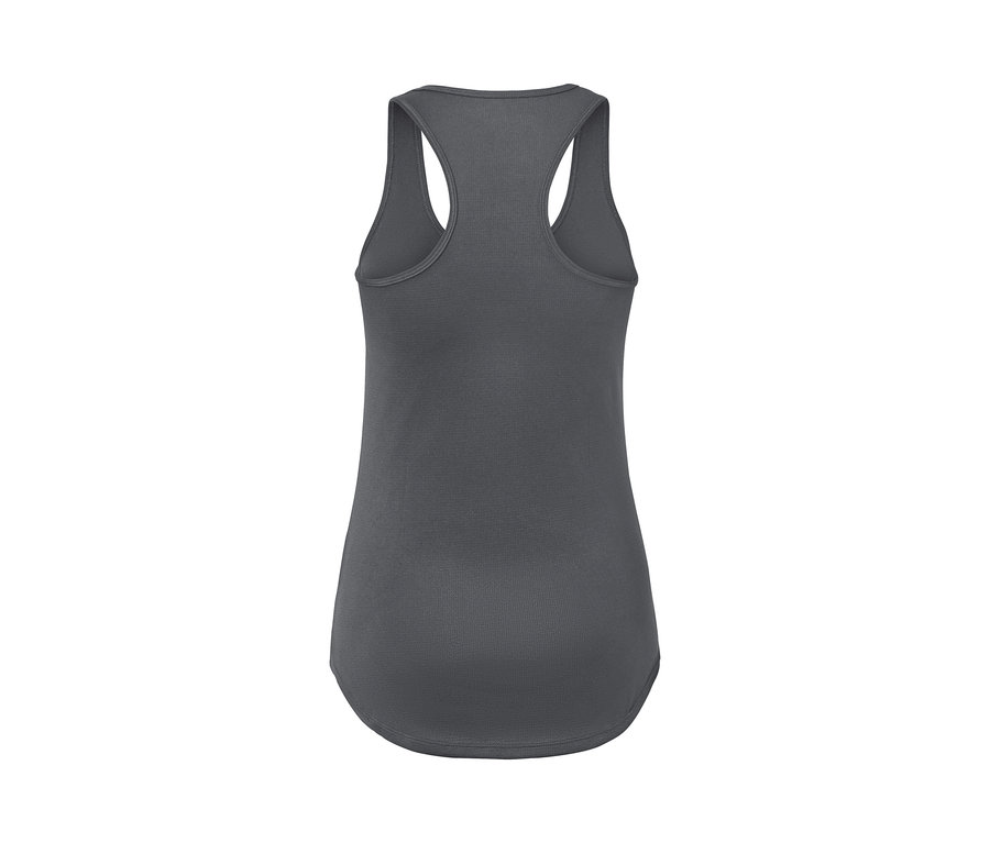 Detailansicht der Rückseite eines schwarzen 2-in-1-Kurzarm-Sportshirts.