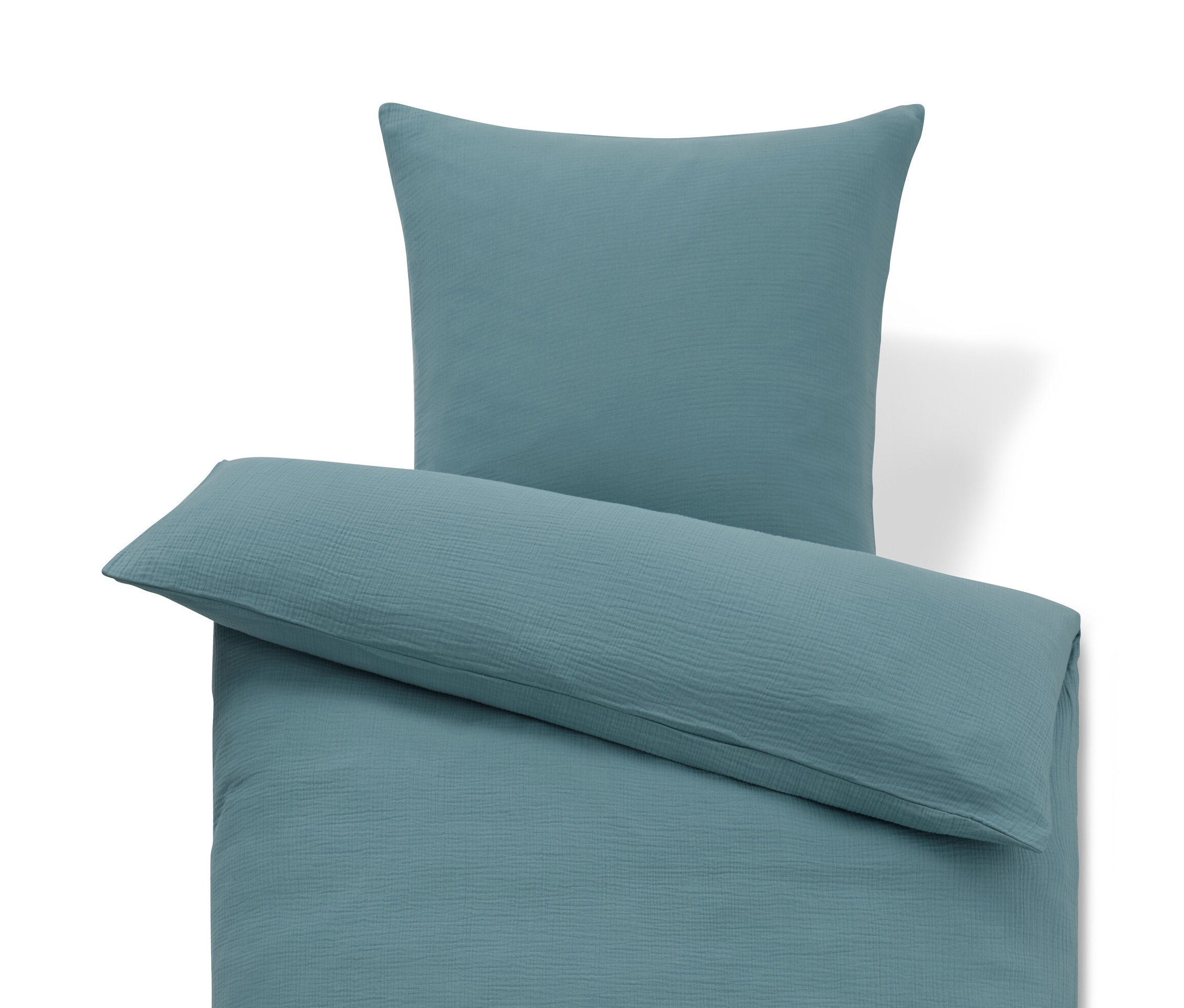 Musselin-Bettwäsche - blau - blau