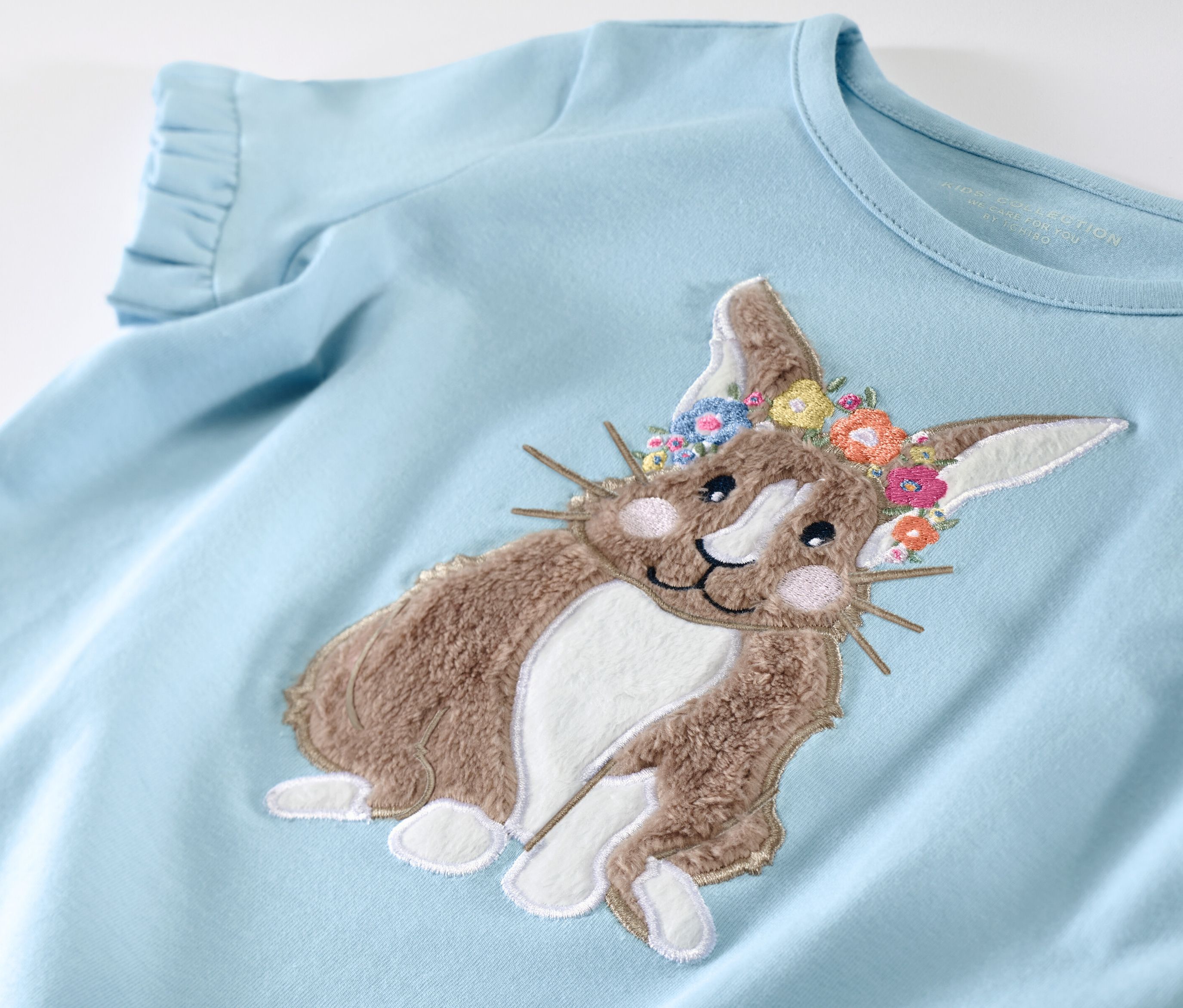 Thumbnail - Tchibo - 2 Kinder-T-Shirts mit Applikation - Mädchen - Gr. 98/104 - hellblau