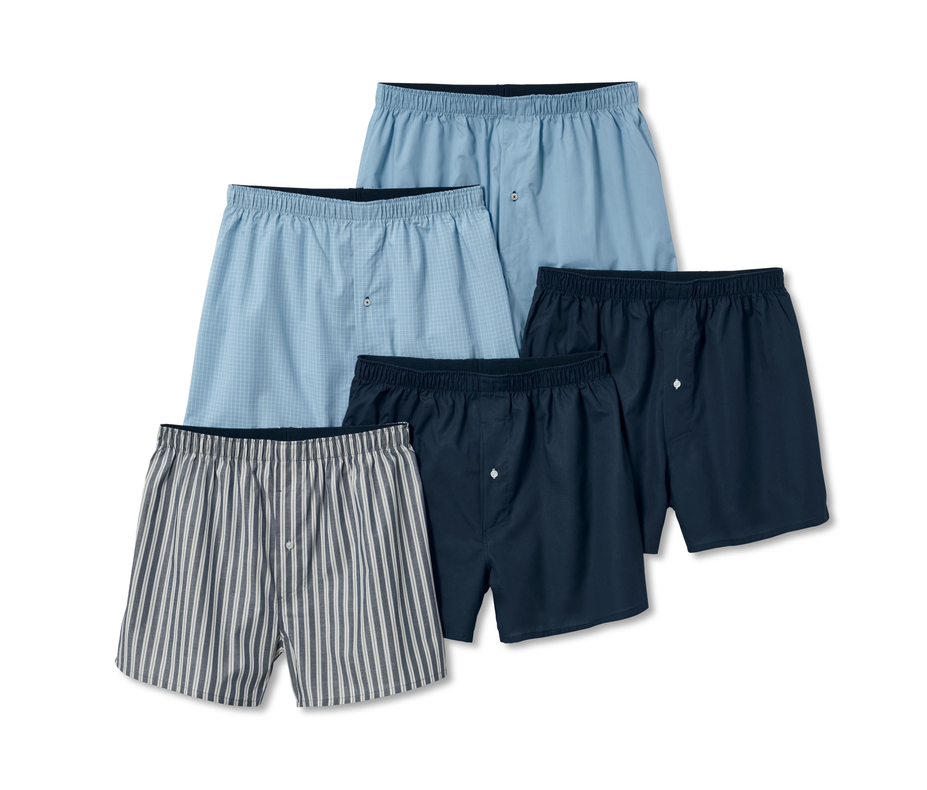 Tchibo - 5 Web-Boxershorts - Herren - Gr. S/4 - dunkelblau/gestreift
