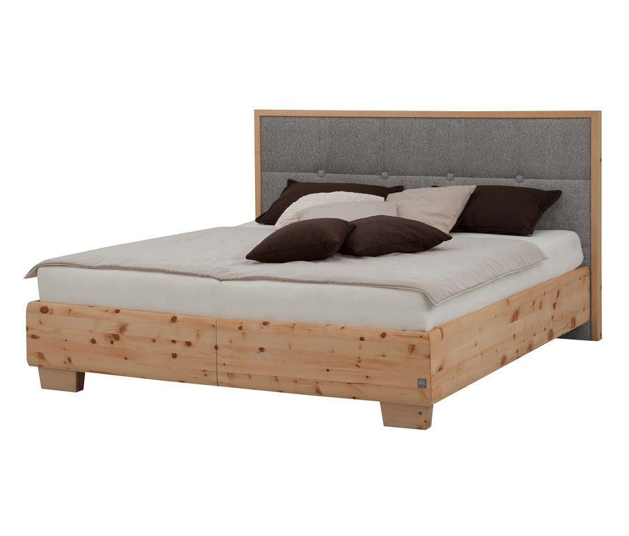 Boxspringbett »Pure Pine«, 180 x 200 cm, mit gepolstertem Kopfteil und Matratze.