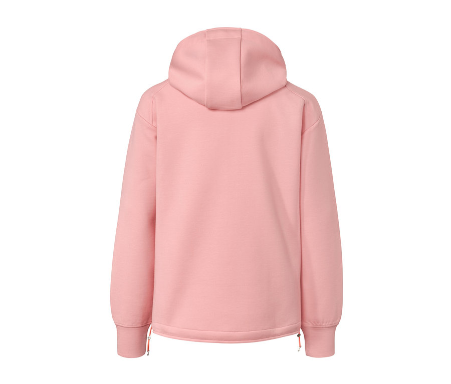 Rosa Kapuzen-Sweatjacke von hinten.