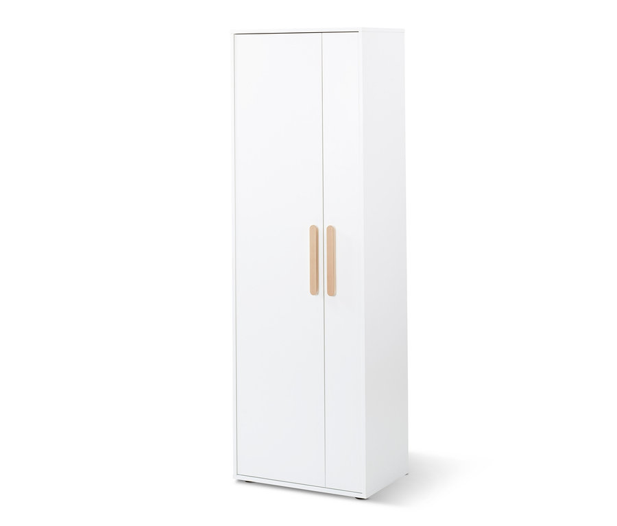 Weißer, universaler Aufbewahrungsschrank mit 2 Türen.