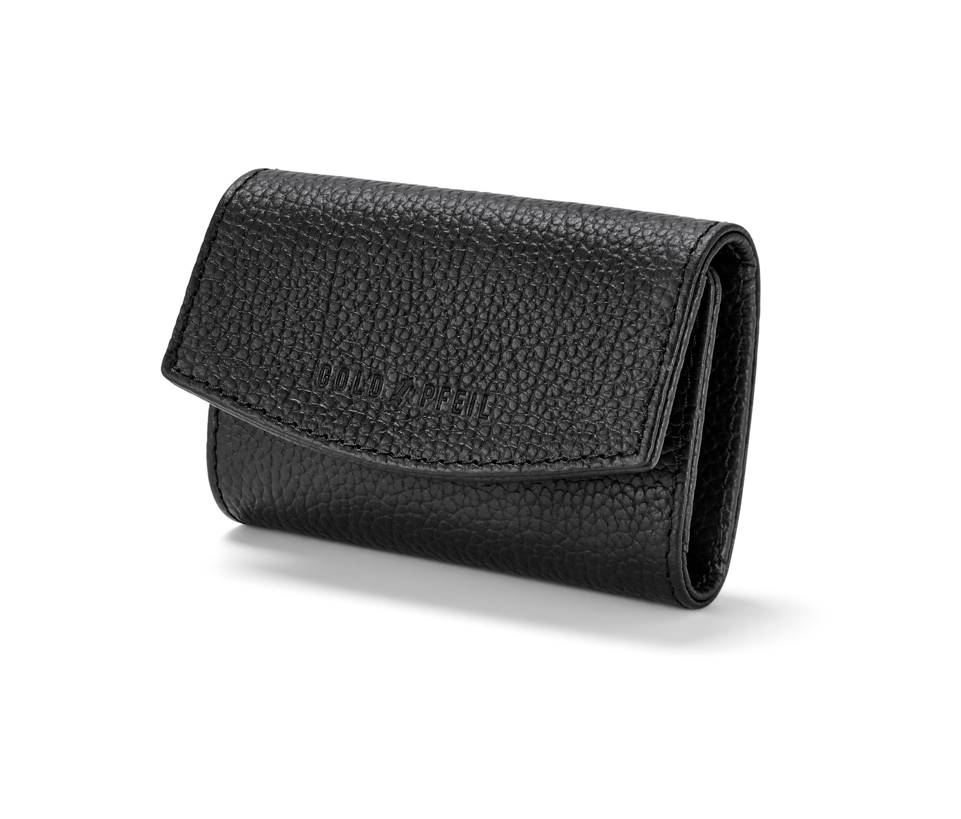 Leder-Schlüsseletui »Goldpfeil« - schwarz - schwarz