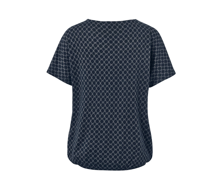 Rückansicht des bedruckten Blusenshirts.