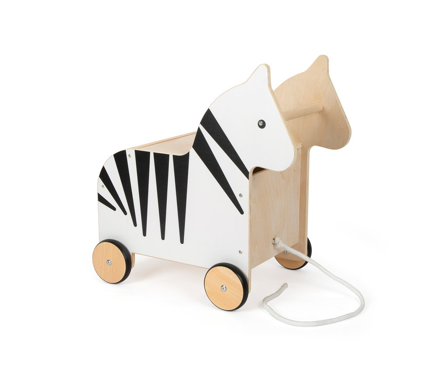 small foot Spielzeugkiste Zebra »Wildlife« aus Holz mit Rädern und Zebra-Motiv.