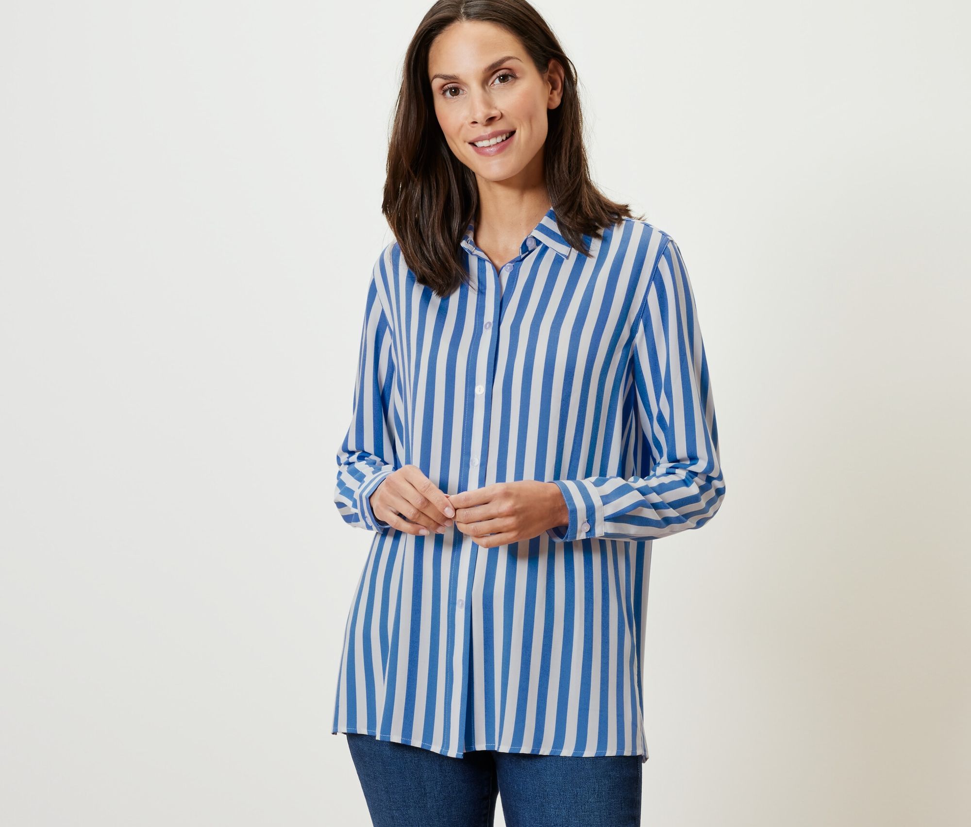 Thumbnail - Tchibo - Gestreifte Bluse - Damen - Gr. 46 - creme/gestreift