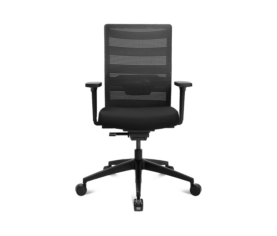 Ein schwarzer Topstar Bürostuhl »Airwork« vor einem weißen Hintergrund.