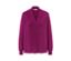 Beerenfarbenes Langarmshirt mit V-Ausschnitt.