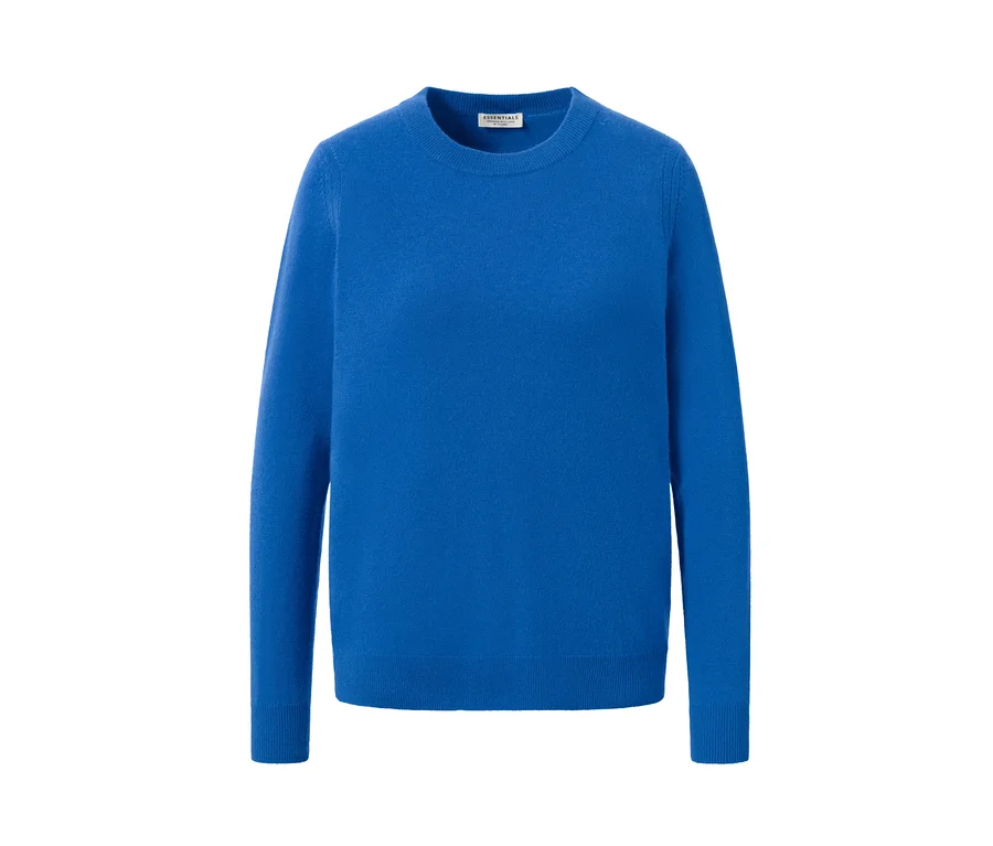 Kobaltblauer Feinstrickpullover mit Cashmere.