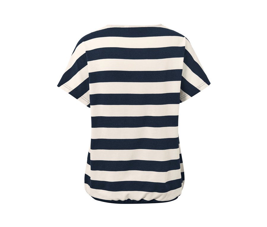 Rückansicht des gestreiften Blusenshirts.