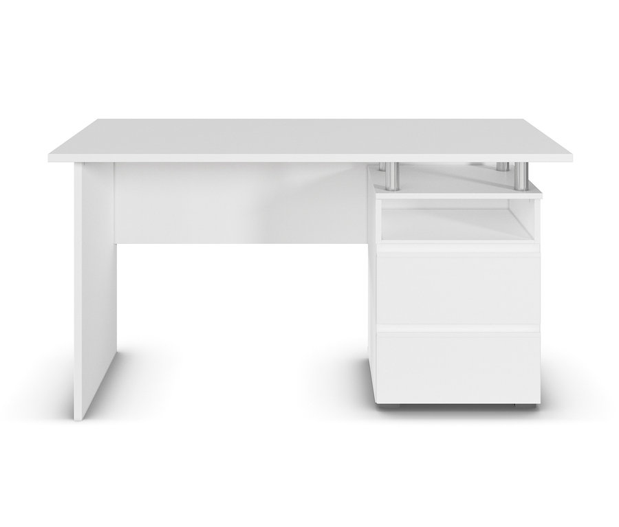 Weißer rauch Schreibtisch »Joel« vor weißem Hintergrund.