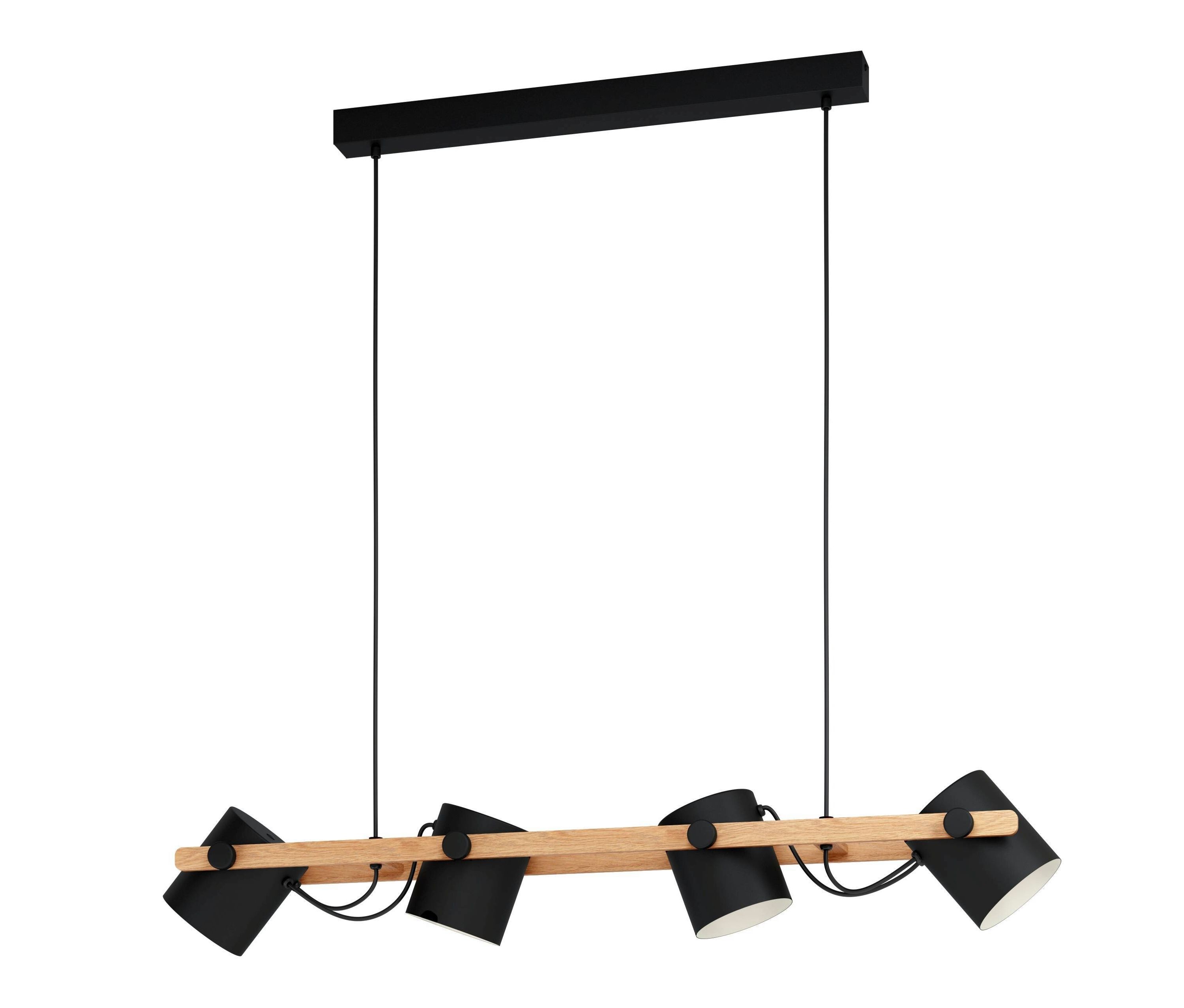 Eglo 4er-Pendelleuchte »Hornwood« - 110x18x110cm - schwarz - Holz / Stahl / Stahl