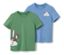 2 Kinder-T-Shirts mit Applikation, blau-grün - Blau und grün