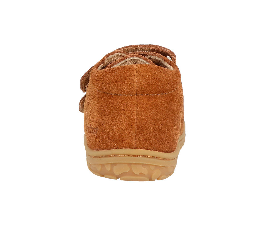 Rückansicht des braunen Lurchi Lauflernschuh Barefoot.
