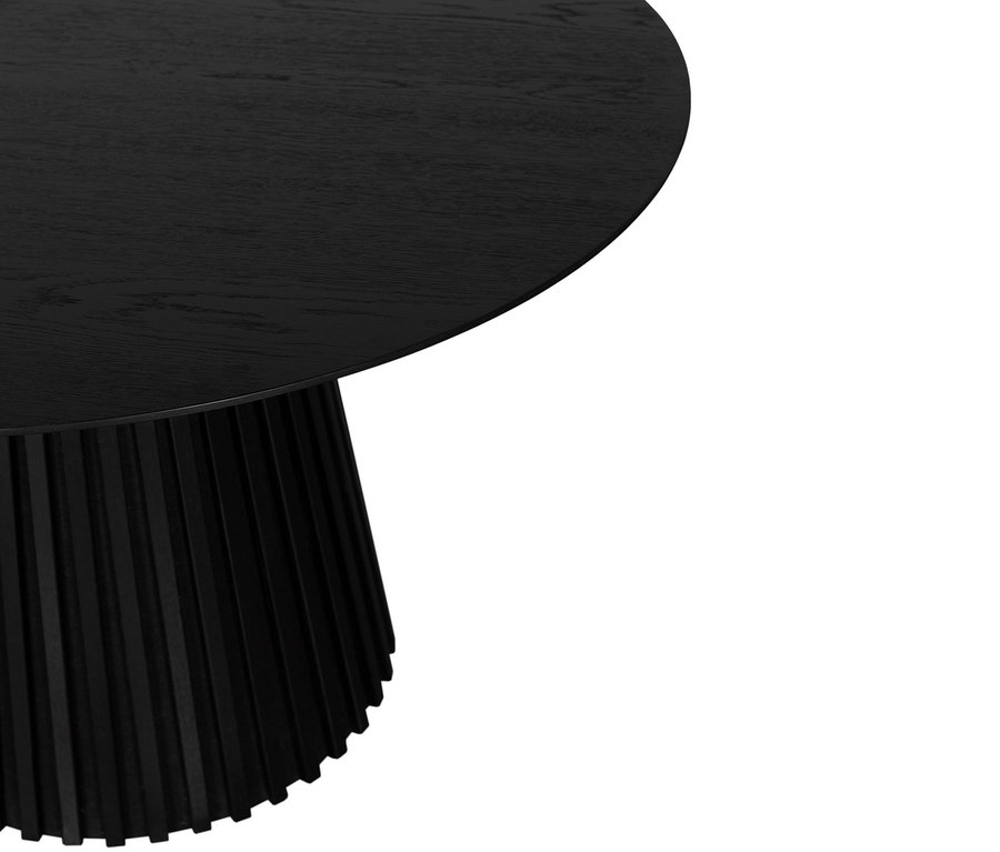 Detail des DeVries Esstisch »Andria« Black Oak, rund, 120 cm.