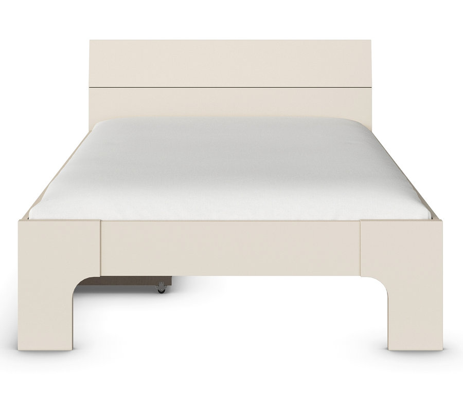 Beiges rauch Bett »Frieda«, 140 cm.